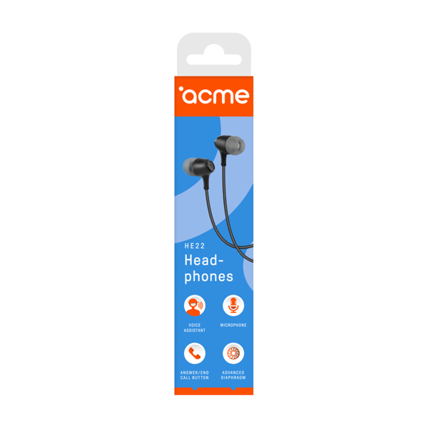 ყურსასმენი ACME HE22 Earphones With Mic Black