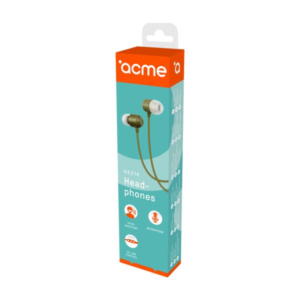 ყურსასმენი ACME HE21K Earphones With Mic Dark Green