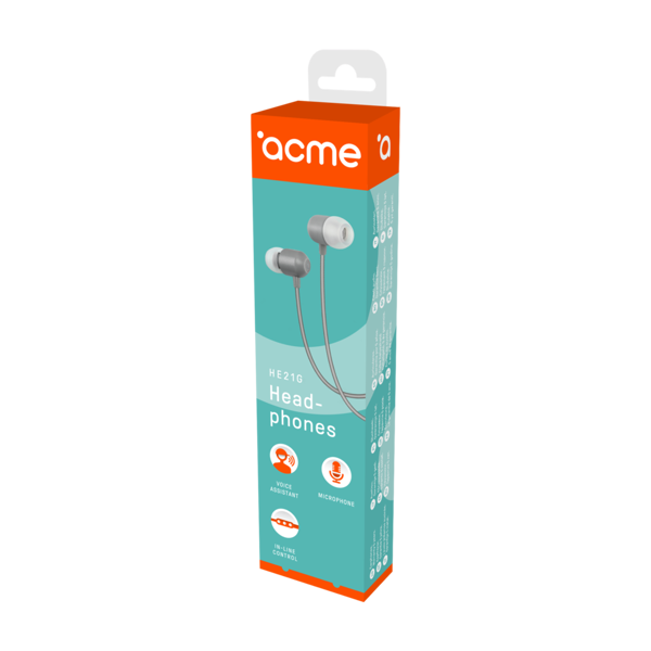 ყურსასმენი ACME HE21G Earphones With Mic Grey