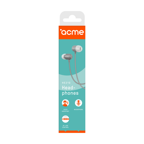 ყურსასმენი ACME HE21G Earphones With Mic Grey