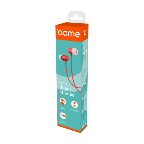 ყურსასმენი ACME HE21R Earphones With Mic Red