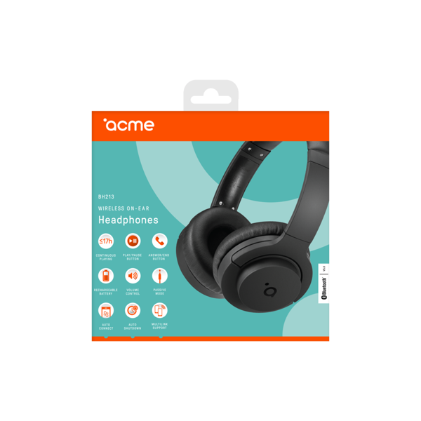 ყურსასმენი ACME BH213 Bluetooth On-Ear Headphones Black