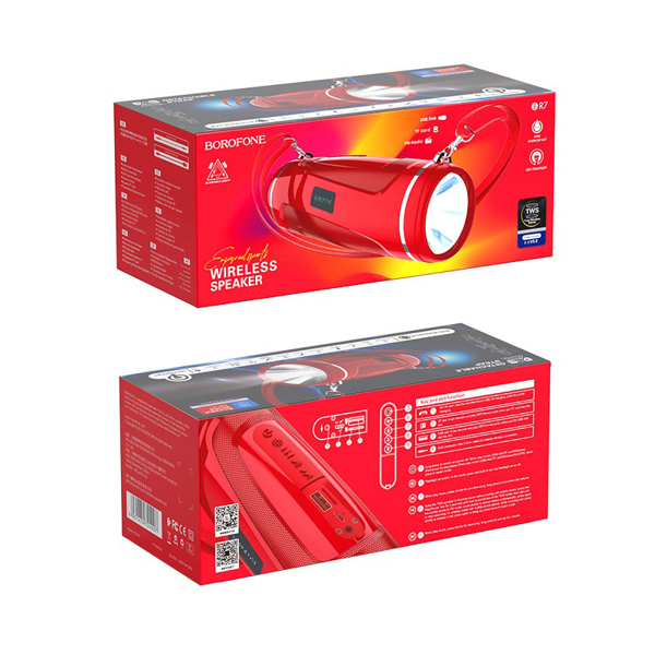 დინამიკი BOROFONE BR7 Empyreal sports wireless speaker Red