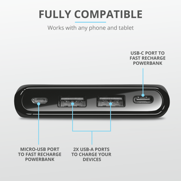 პორტატული დამტენი trust ESLA POWERBANK 10.000 mAh