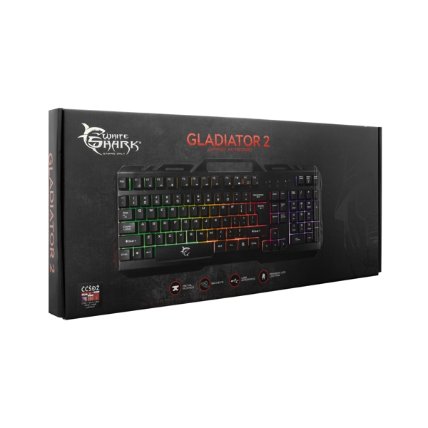 კლავიატურა White Shark GK-1923 Gaming Keyboard Gladiator-2 Metal US Layout Black