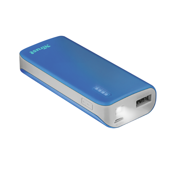 პორტატული დამტენი trust Primo PowerBank 4.400 Portable Charger - blue