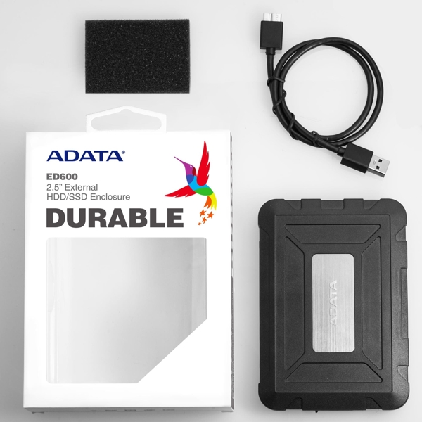 მყარი დისკის ქეისი A-DATA AED600-U31-CBK USB Box for SSD and Hard Drive  3.1-2.5 inch