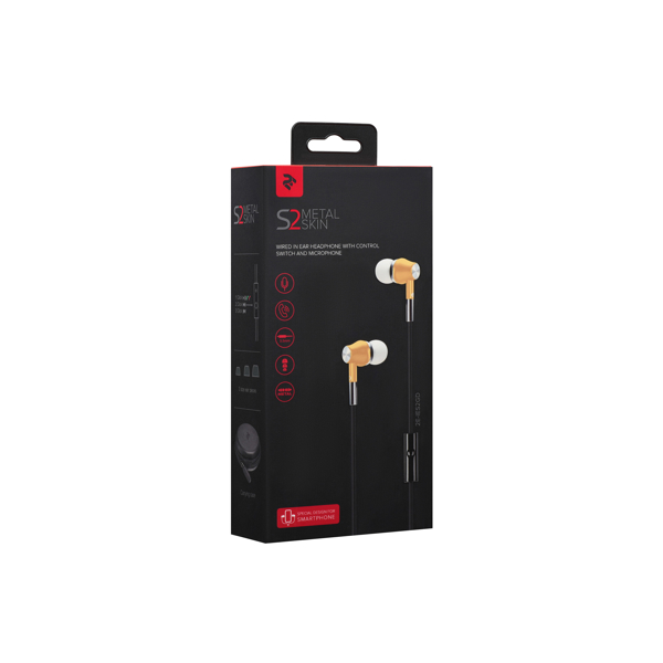 ყურსასმენი 2E IES2GD Metal Skin Wired Gold