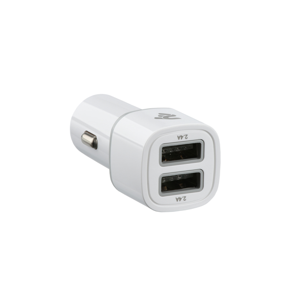 მანქანის USB დამტენი 2E ACR01 Dual USB Car Charger 2.4A&2.4A, white