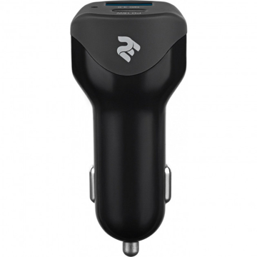 მანქანის USB დამტენი 2E ACR36WPDQC Car Charger Dual USB (36W) Type-C PD, USB QC3.0, Black