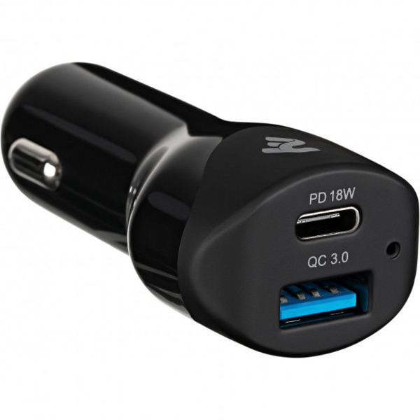 მანქანის USB დამტენი 2E ACR36WPDQC Car Charger Dual USB (36W) Type-C PD, USB QC3.0, Black
