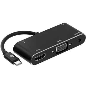 ადაპტერი 2E W1408 Adapter Type C to USB 3.0AUXHDMIVGAUSB Type C, 0.15m, black