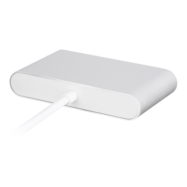 ადაპტერი 2E Adapter Type C to USB 3.0Gigabit EthernetHDMIUSB Type C, 0.15m, silver