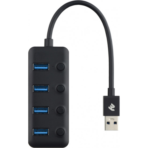 USB ჰაბი 2E Adepter USB-A to 4xUSB3.0 hub with switch, 0.25m