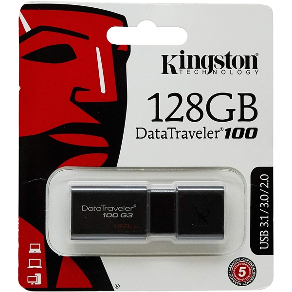 USB ფლეშ მეხსიერება Kingston 128GB USB 3.0 DT100 G3