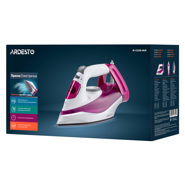 უთო ARDESTO Iron IR-C2230-BUR 2200 W White, crimson