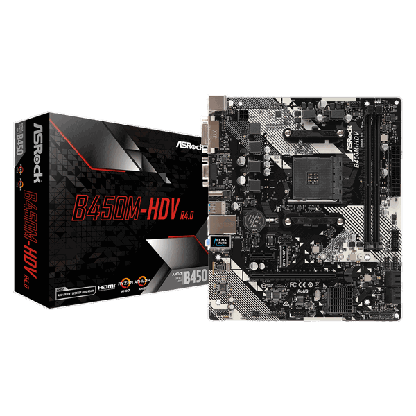 დედა დაფა ASRock B450M-HDV sAM4 B450 2xDDR4 M.2 HDMI-DVI-VGA mATX