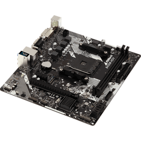 დედა დაფა ASRock B450M-HDV sAM4 B450 2xDDR4 M.2 HDMI-DVI-VGA mATX