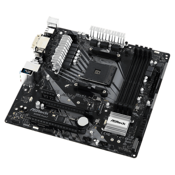 დედა დაფა ASRock B450M Pro4-F sAM4 B450 4xDDR4 M.2 HDMI-DVI-VGA Type-C mATX