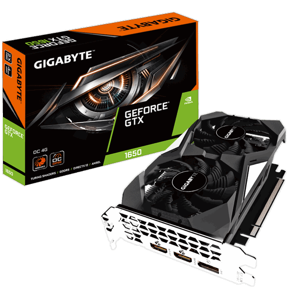 ვიდეო დაფა GIGABYTE GeForce GTX1650 4GB DDR5 128bit DP-HDMIx2 OC