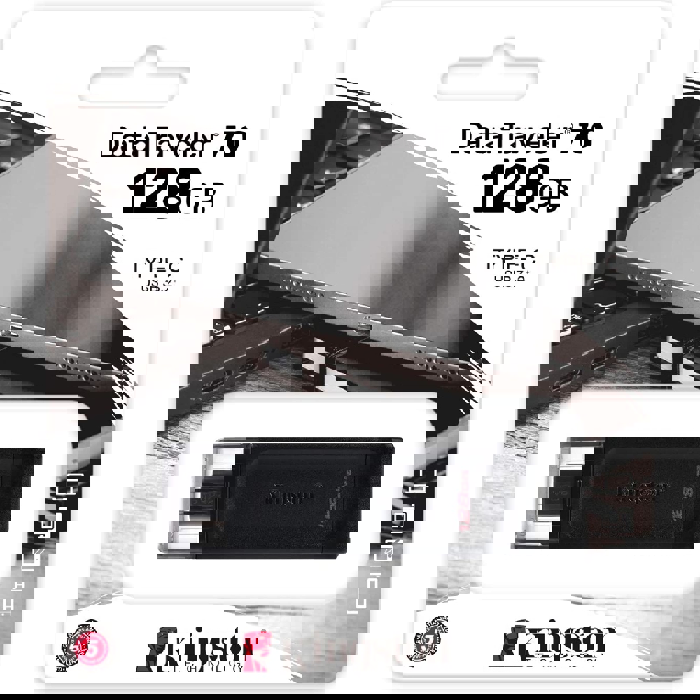 ფლეშ მეხსიერება Kingston 128GB Type-c 3.2 Gen 1 DT70