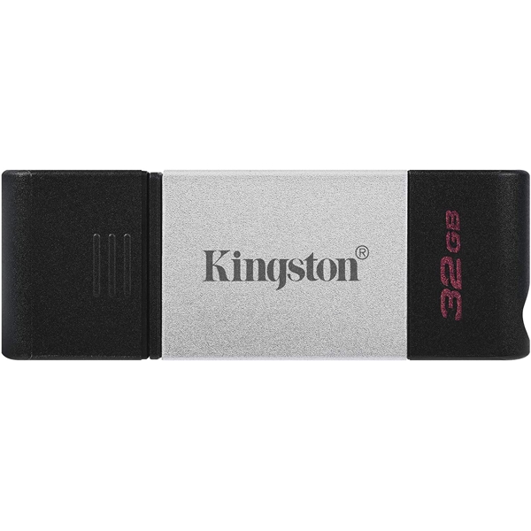 ფლეშ მეხსიერება Kingston 32GB USB-C 3.2 Gen 1 DT80 Black/Silver