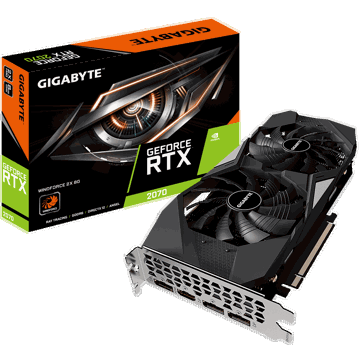 ვიდეო დაფა GIGABYTE GeForce RTX2070 8GB DDR6 256bit DPx3-HDMI WINDFORCE 2X