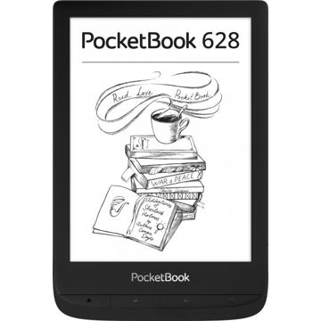 პლანშეტური წიგნი PocketBook PB628-P-CIS, 6", E-Reader, 512MB, 8GB, Wi-Fi, Black