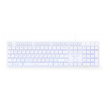 კლავიატურა Gembird KB-UML3-01-W-RU 3-color backlight multimedia keyboard white USB