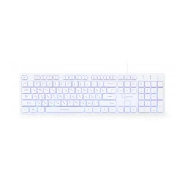 კლავიატურა Gembird KB-UML3-01-W-RU 3-color backlight multimedia keyboard white USB