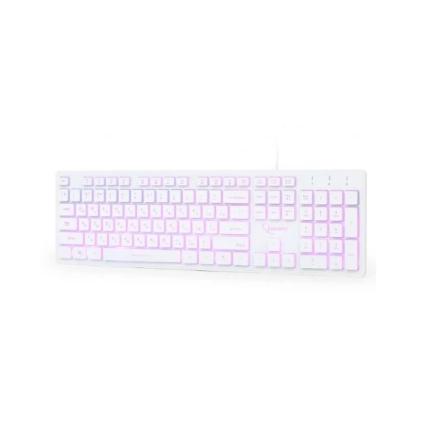 კლავიატურა Gembird KB-UML3-01-W-RU 3-color backlight multimedia keyboard white USB