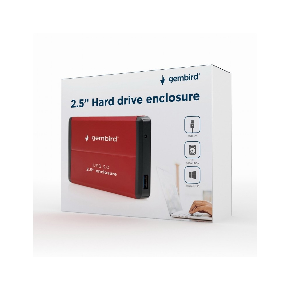 მყარი დისკის ქეისი Gembird EE2-U3S-2-R USB 3.0 2.5 enclosure