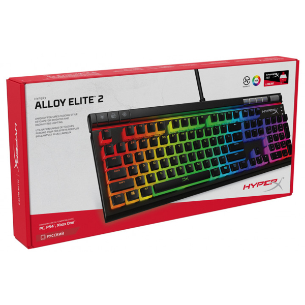 კლავიატურა HyperX Gaming Keyboard Alloy Elite RGB 2.0 Ru