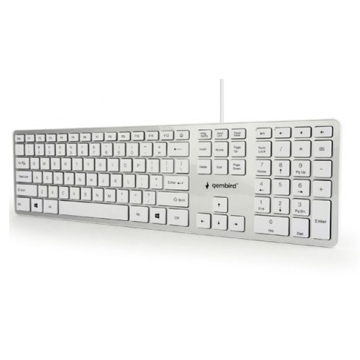 კლავიატურა Gembird KB-MCH-02-W Chocolate Keyboard US layout white