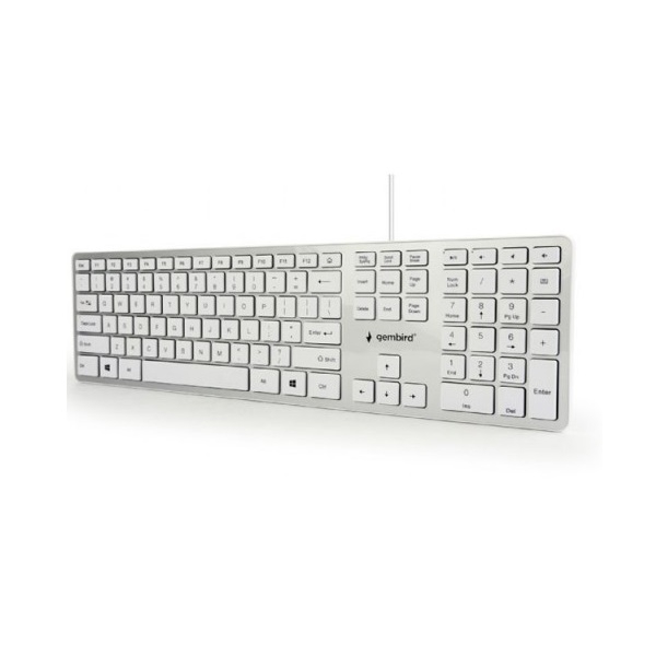 კლავიატურა Gembird KB-MCH-02-W Chocolate Keyboard US layout white