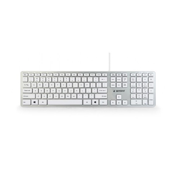 კლავიატურა Gembird KB-MCH-02-W Chocolate Keyboard US layout white