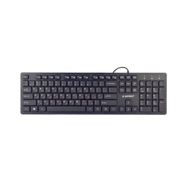 კლავიატურა Gembird KB-MCH-03-RU Multimedia "chocolate" keyboard USB RU layout black