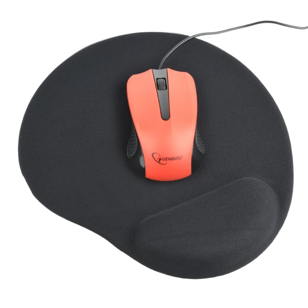 მაუსის პადი Gembird MP-GEL-BK Gel mouse pad with wrist support black