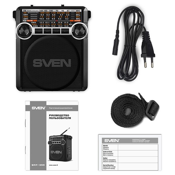 რადიო მიმღები Sven SRP-355 Speakers Black