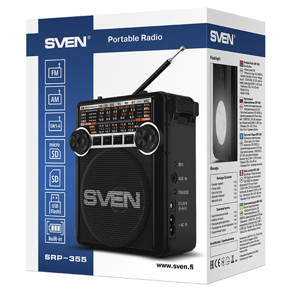 რადიო მიმღები Sven SRP-355 Speakers Black