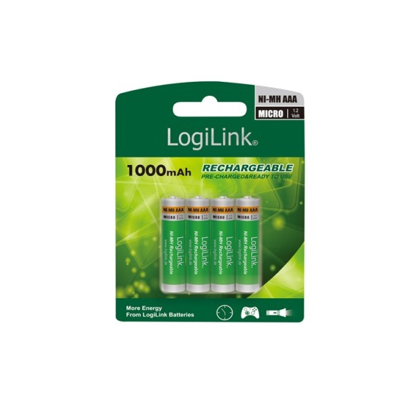 ელემენტი Logilink LR03RB4 Battery Rechargeable NiMH AAA 4pcs Blister