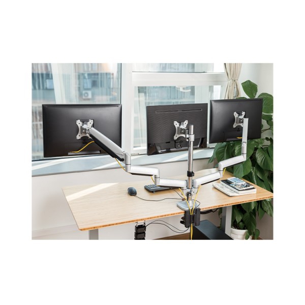 მონიტორის საკიდი Logilink BP0052 Triple Monitor Desk mount, 13"-32" gas spring aluminum