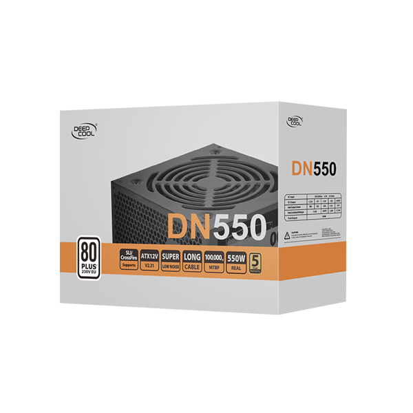 კვების ბლოკი Deepcool DN550 550W rated power with 120mm fan to power your system