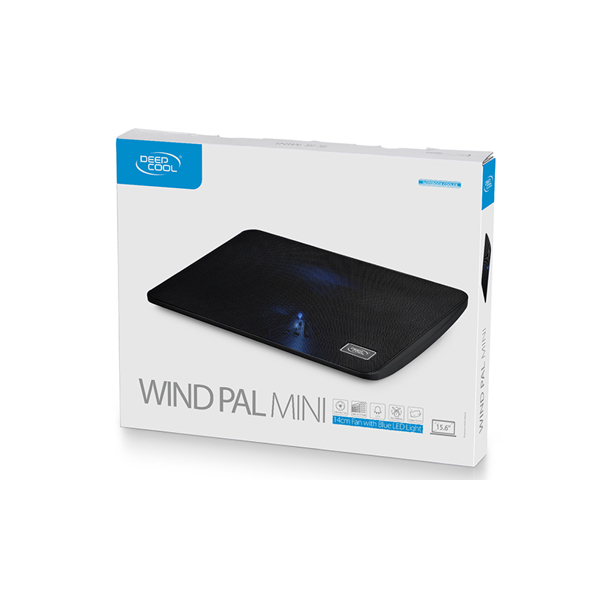 ნოუთბუქის ქულერი Deepcool WIND PAL MINI Slim Notebook Cooler with 14cm Blue LED Fan 15.6