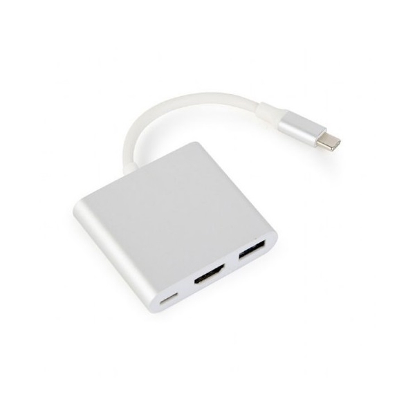 ადაპტერი Gembird A-CM-HDMIF-02-SV USB type-C multi-adapter Silver