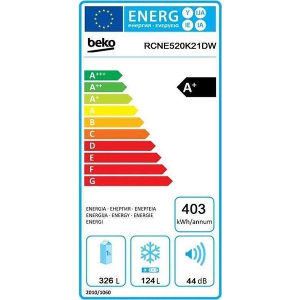 მაცივარი Beko RCNE520K21DW A+ White