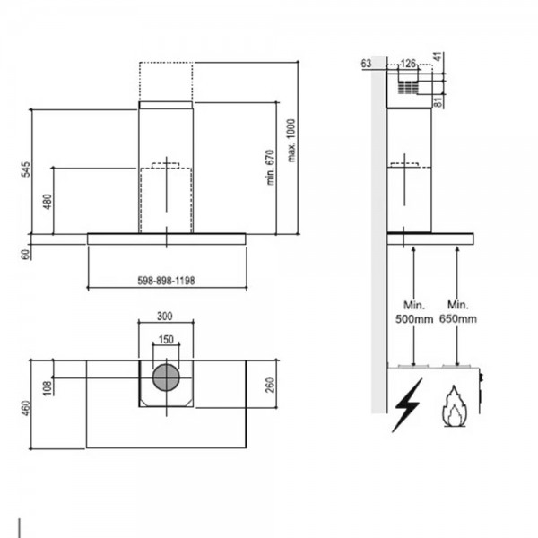 გამწოვი GRUNDIG GDK 5792 XB, 860m³/H, Silver