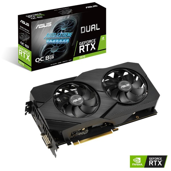 ვიდეო დაფა Asus DUAL-RTX2070-O8G-EVO-V2 GDDR6 8GB PCI Express 3.0 14000 MHz 256-bit