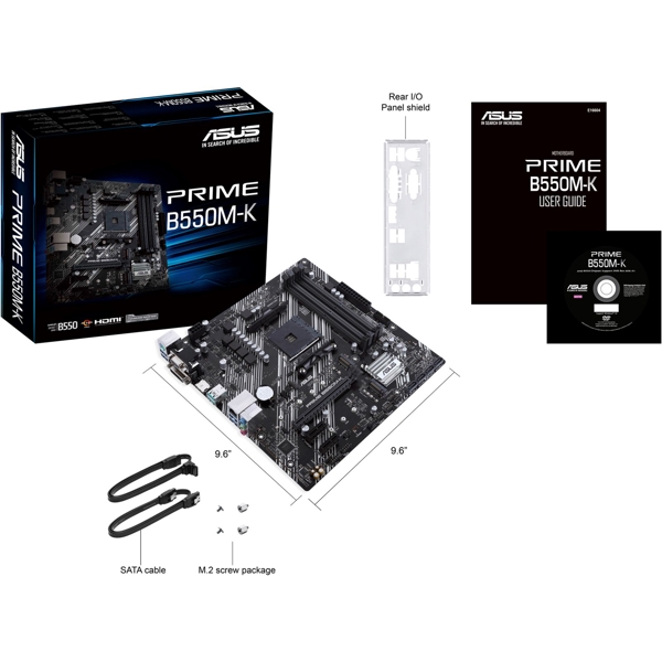 დედა დაფა ASUS Prime B550M-KAM4B550, 4DIMM, DUALM.2, HDMI, MB