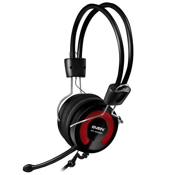 ყურსასმენი SVEN AP-545MV Multimedia stereo Headphones with Mic 2 * 3.5 mm black-red